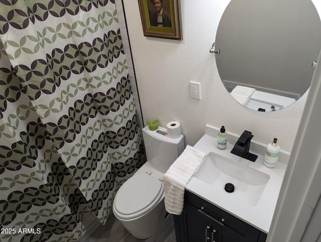 bathroom with toilet and vanity