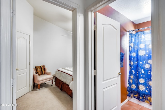 bathroom featuring tile floors