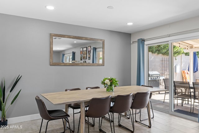 view of dining area