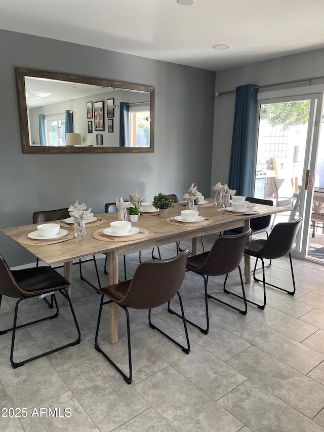 view of tiled dining area