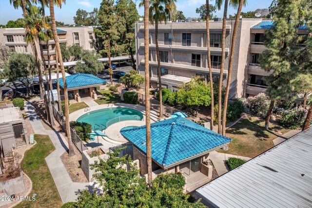 view of pool featuring a patio