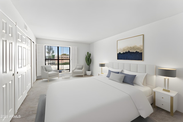 carpeted bedroom with visible vents