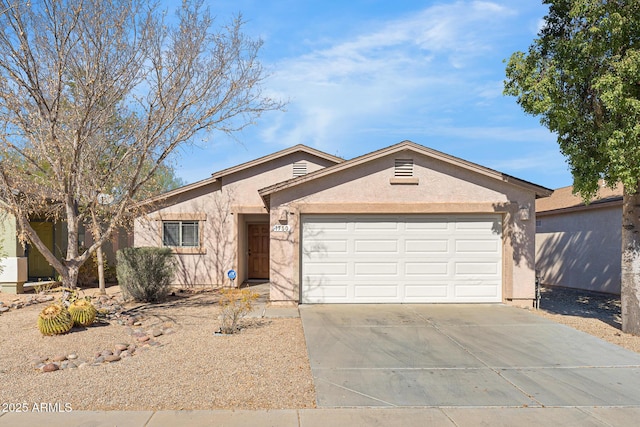 1750 E Desert Rose Trl, San Tan Valley, AZ 85143 - ranch-style home featuring a garage, concrete driveway, and stucco siding