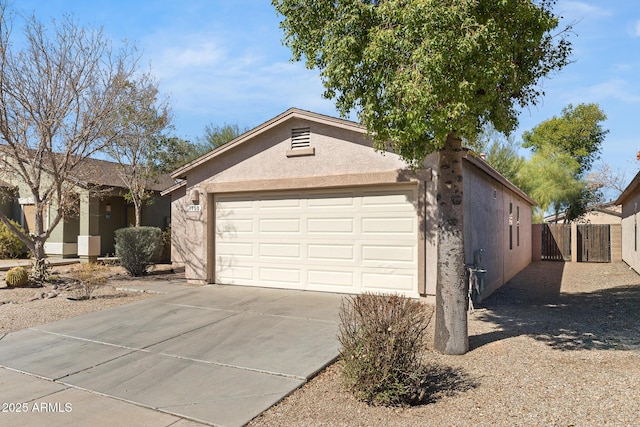 1750 E Desert Rose Trl, San Tan Valley, AZ 85143 - ranch-style house featuring driveway, a gate, stucco siding, fence, and an attached garage
