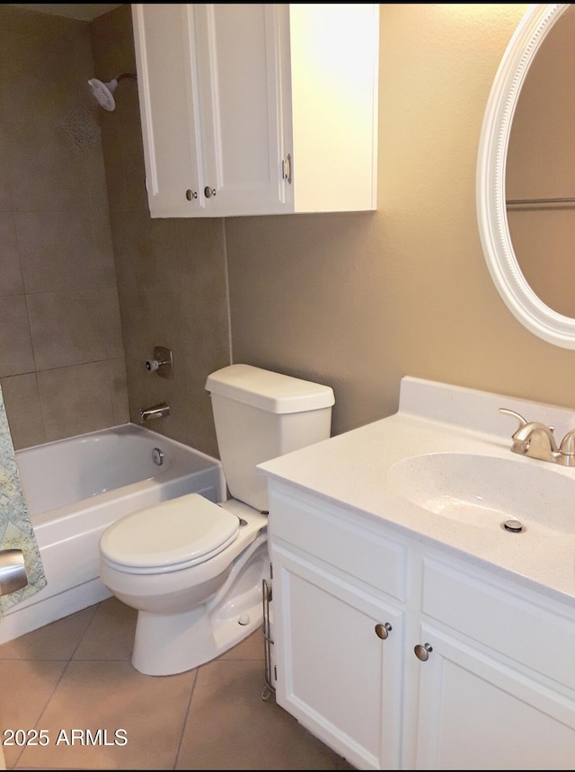 30 E Brown Rd Unit 2065, Mesa, AZ 85201 - bathroom featuring shower / bathing tub combination, vanity, toilet, and tile patterned floors