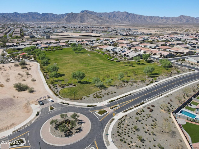 bird's eye view with a mountain view and a residential view