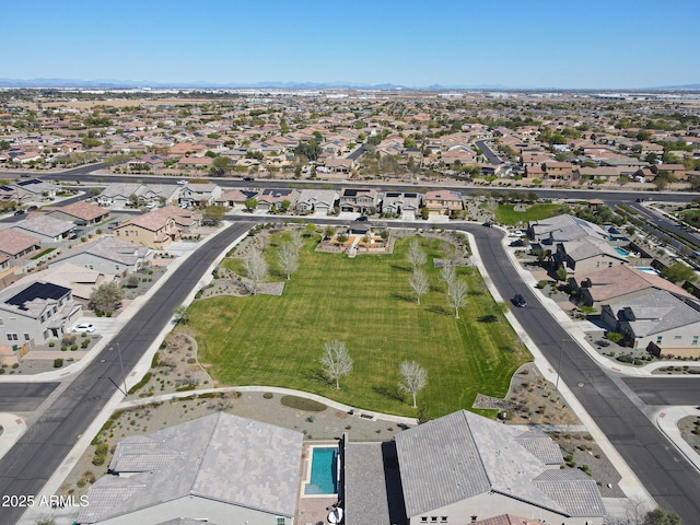 drone / aerial view with a residential view