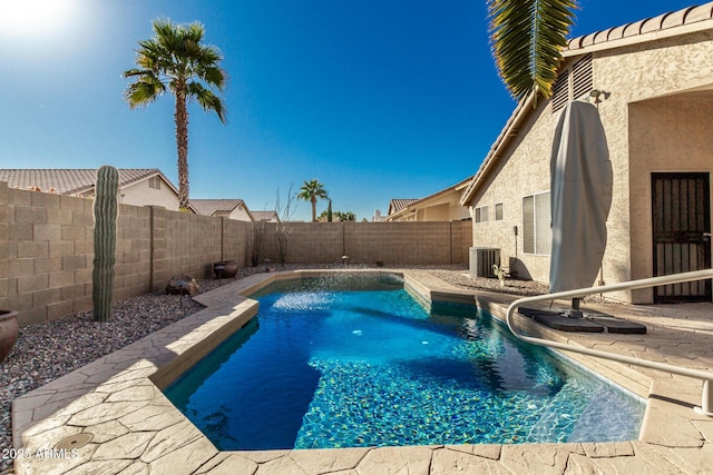 view of swimming pool with central AC