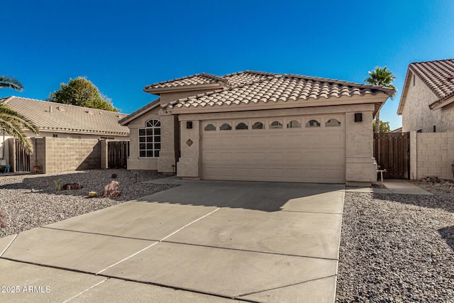 view of front of house with a garage