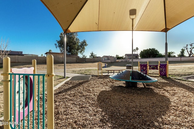 view of yard featuring a playground