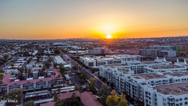 bird's eye view with a city view