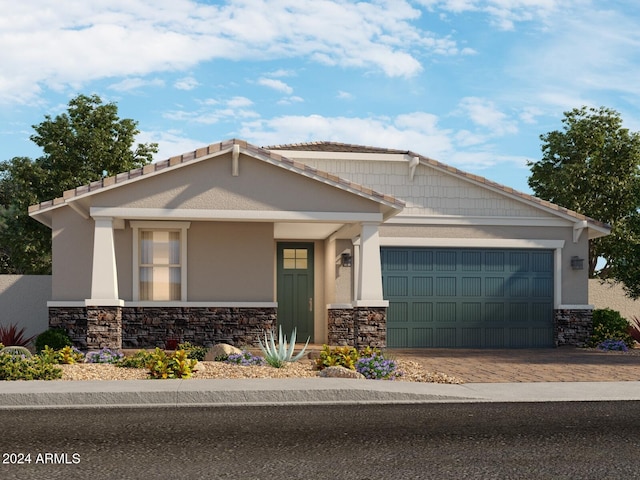 craftsman-style home with a garage