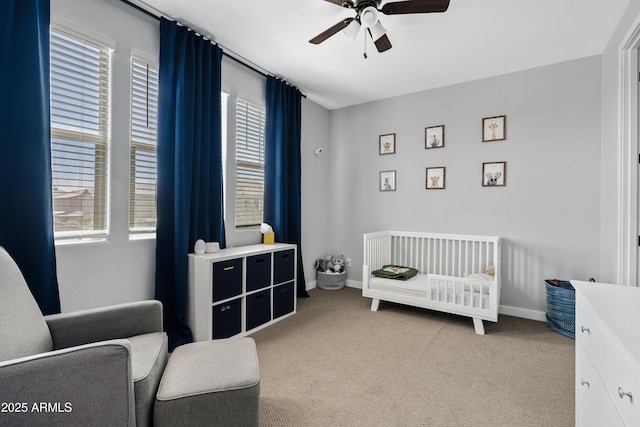 1800 S Jesse Pl, Chandler, AZ 85286 - bedroom with a nursery area, carpet, and ceiling fan
