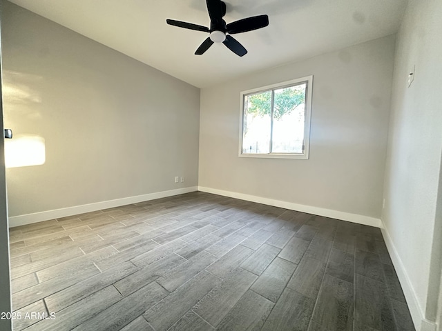 4902 S Fair Ln, Tempe, AZ 85282 - spare room featuring wood tiled floors, ceiling fan, and baseboards