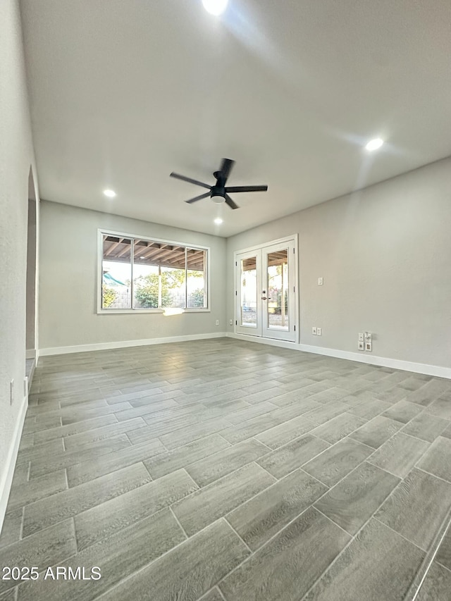 4902 S Fair Ln, Tempe, AZ 85282 - spare room featuring ceiling fan, recessed lighting, and baseboards