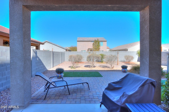 view of patio / terrace with a grill