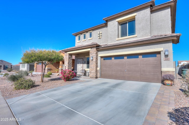 view of front of property featuring a garage