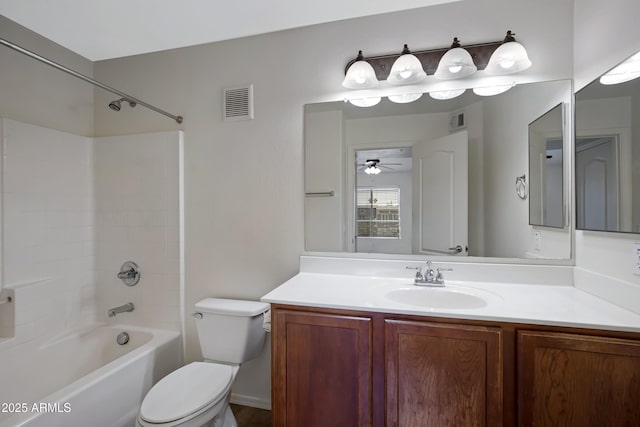 280 S Evergreen Rd Unit 1296, Tempe, AZ 85288 - full bath featuring bathing tub / shower combination, vanity, and ceiling fan