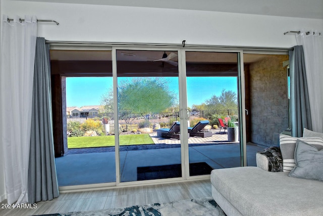 doorway to outside with plenty of natural light