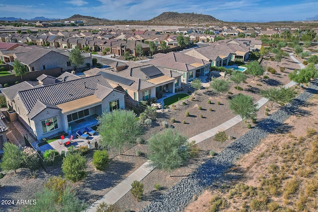 bird's eye view with a mountain view