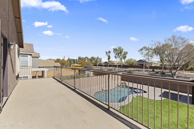 balcony with a patio area