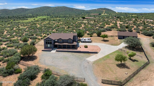 drone / aerial view with a mountain view