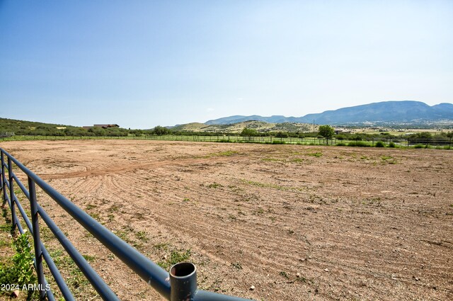 view of mountain feature featuring a rural view