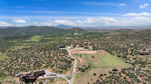 bird's eye view with a mountain view