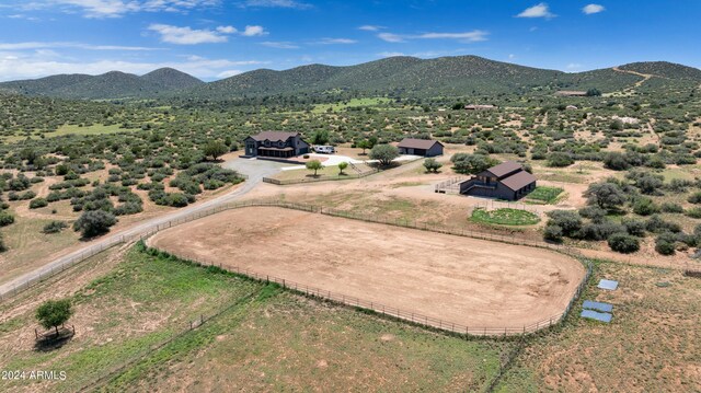 bird's eye view with a mountain view