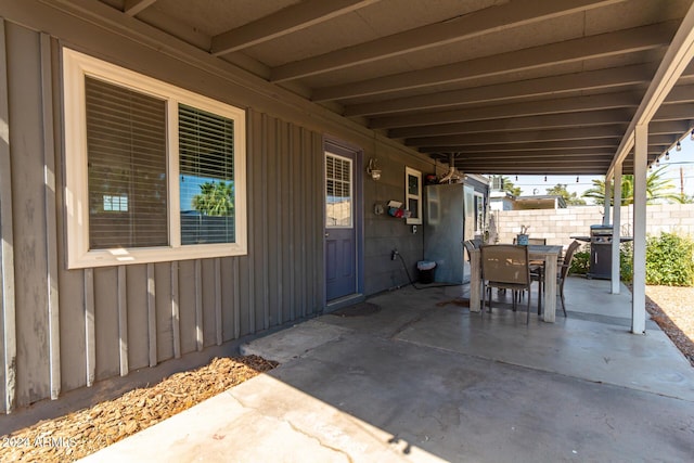 view of patio featuring grilling area