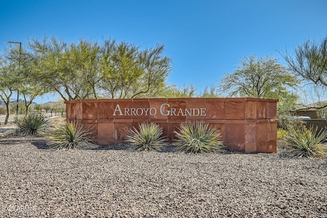 view of community sign