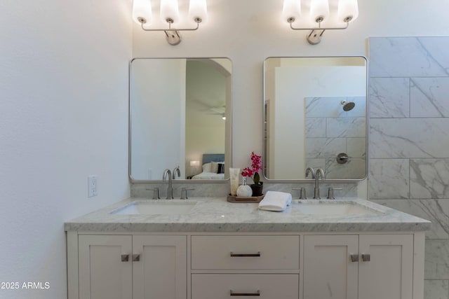 3940 E Heather Ct, Gilbert, AZ 85234 - ensuite bathroom with double vanity and tiled shower