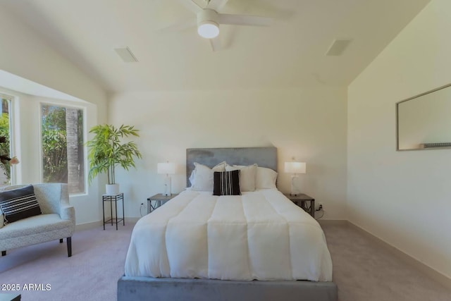 3940 E Heather Ct, Gilbert, AZ 85234 - carpeted bedroom featuring lofted ceiling and ceiling fan