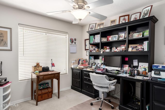 19822 N 108th Ave, Peoria, AZ 85373 - office area with healthy amount of natural light, a ceiling fan, and light carpet