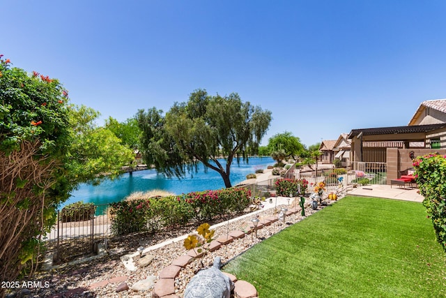 19822 N 108th Ave, Peoria, AZ 85373 - view of yard featuring a water view and a patio area