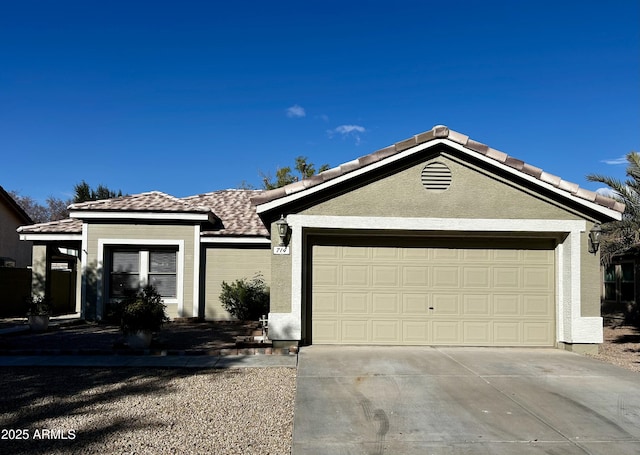 ranch-style home with a garage