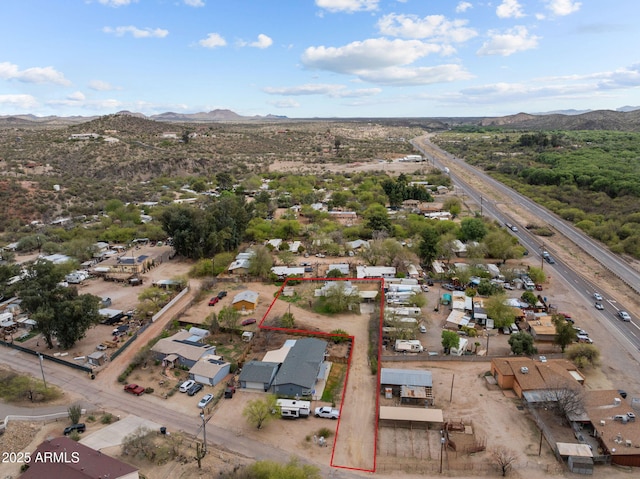 aerial view featuring a mountain view