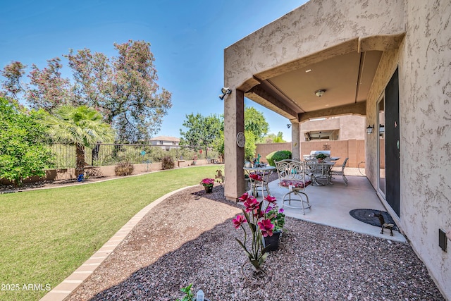 view of yard featuring a patio