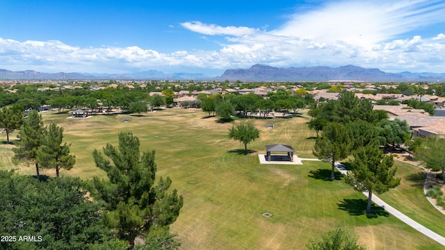 drone / aerial view with a mountain view