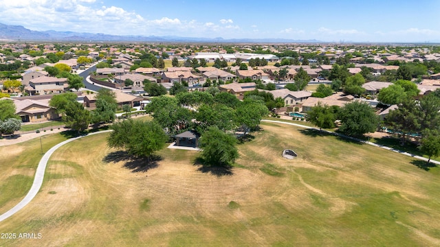 aerial view with a mountain view