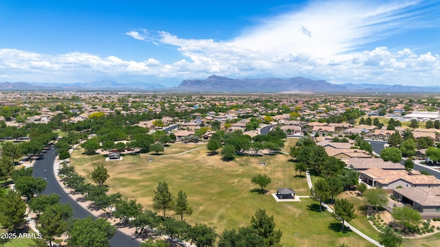 aerial view with a mountain view