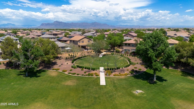 aerial view featuring a mountain view