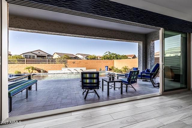 view of patio / terrace with a fenced backyard