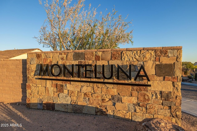 view of community sign