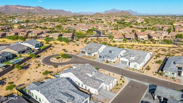aerial perspective of suburban area with mountains