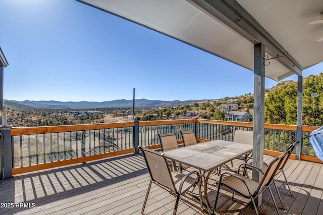 625 Shadow Mountain Dr, Prescott, AZ 86301 - deck with outdoor dining space and a mountain view