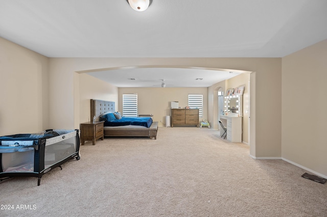 bedroom with carpet