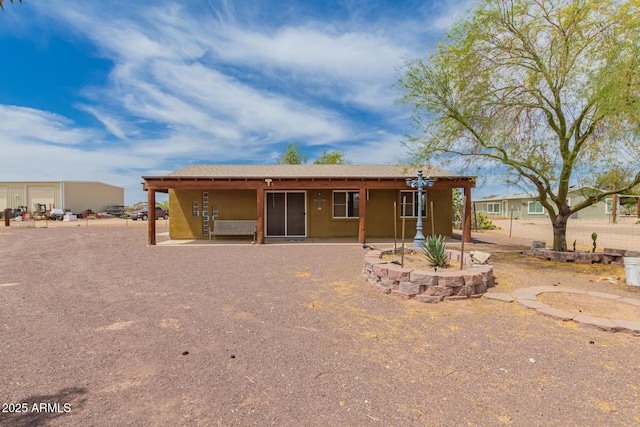 23948 W Jomax Rd, Wittmann, AZ 85361 - rear view of house with stucco siding and a patio area