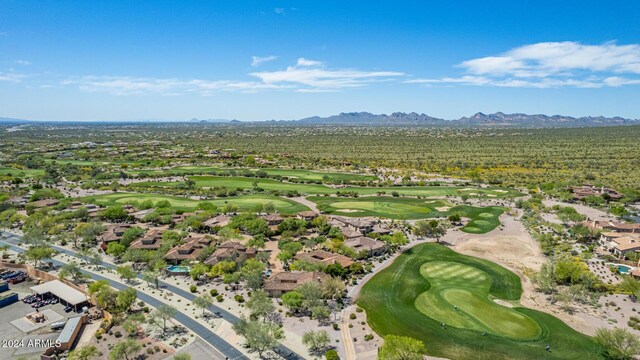 bird's eye view with a mountain view