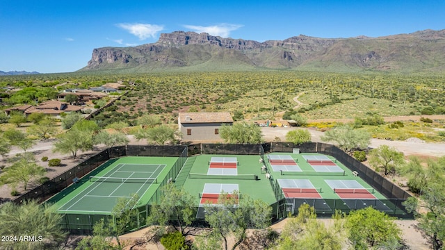 aerial view featuring a mountain view